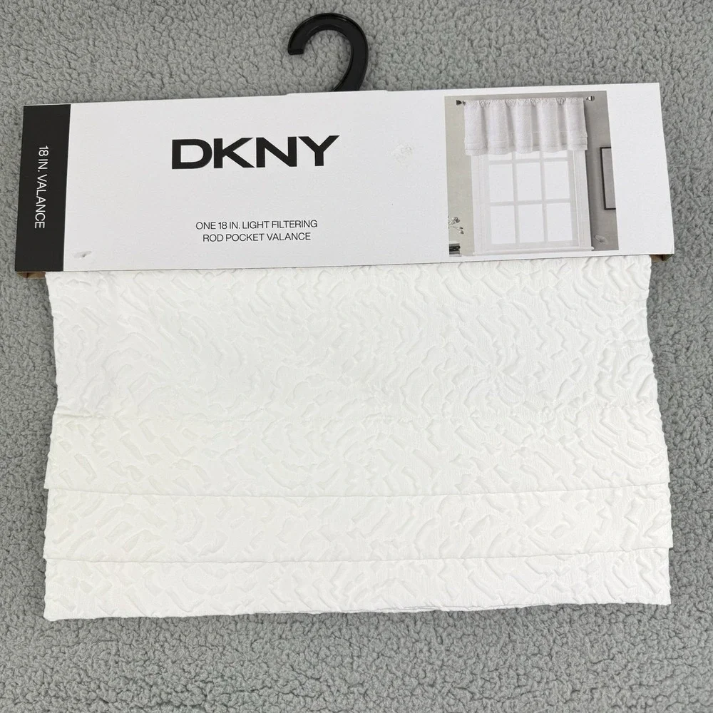 DKNY Spark Microsculpt Pleated Valance‎ White Light Filtering 50